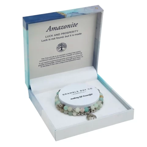 Bramble Bay Co | Silver TOL Duo Bracelet Set - Amazonite Matte Rhodium